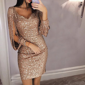 2019 Women Sexy Shiny Sequin Glitter Dresses Bodycon Mini Short Club Dress Bridesmaid Gown Slim Dresses Vestidos