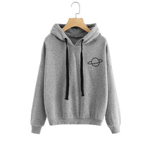 Load image into Gallery viewer, Women&#39;s Sweatshirt Women Hoodies Casual Planet Print Solid Loose Drawstring Sweatshirt Fashion Long Sleeve Hooded Female Tops