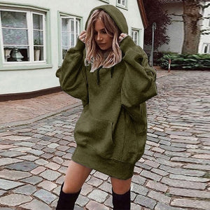 2019 Women Long Hoodies Loose Sweatshirts Dress Punk Style Hooded Autumn Winter Sweatshirt Sudaderas Mujer Harajuku Clothes