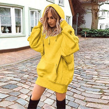 Load image into Gallery viewer, 2019 Women Long Hoodies Loose Sweatshirts Dress Punk Style Hooded Autumn Winter Sweatshirt Sudaderas Mujer Harajuku Clothes