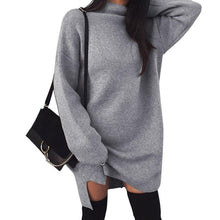 Load image into Gallery viewer, Autumn Winter Warm Long Sleeve Women Knitted Sweater Dress White Turtleneck Sweaters Pullover Jumper Female Clothes